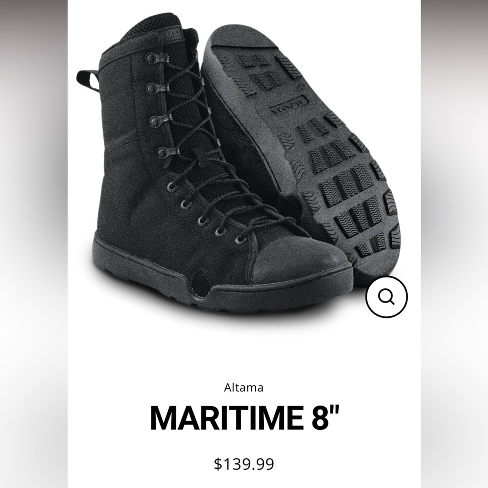 Altama Black Maritime 8" Men's Boots